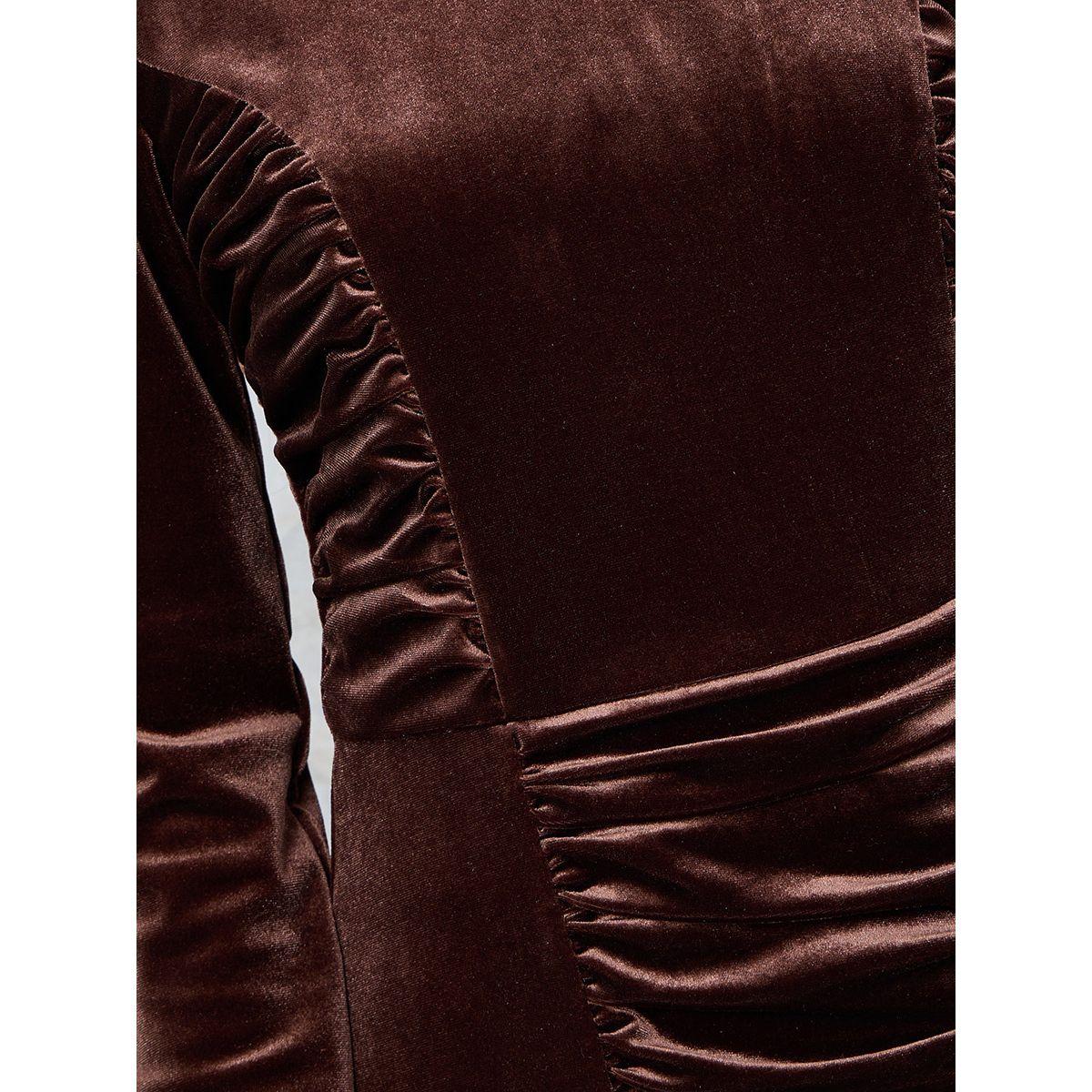 Styli Gathered Front Long Sleeve Knee Length Dress-women-clothing-dresses-image-3