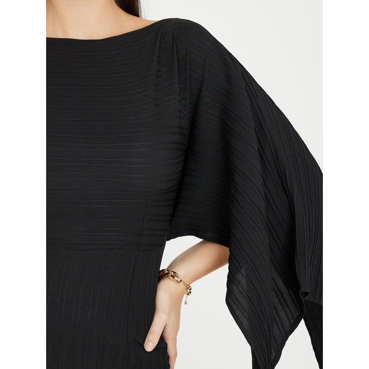 فستان طويل بأكمام مزينة بشق-women-clothing-dresses-image-2