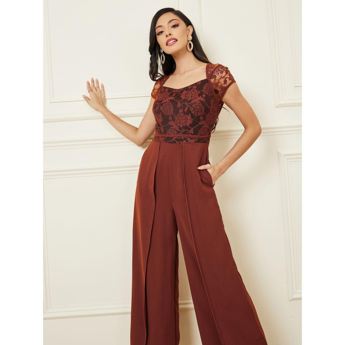 Styli Lace Insert Wide Leg Jumpsuit-women-clothing-jumpsuits-image-2