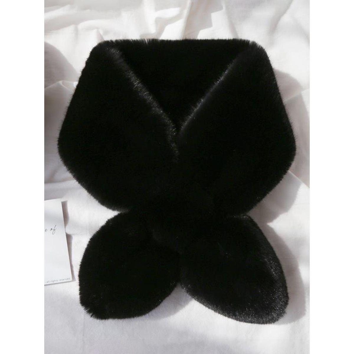 Styli Faux Fur Wide Neck Scarf-women-winterwear-scarves-image-1