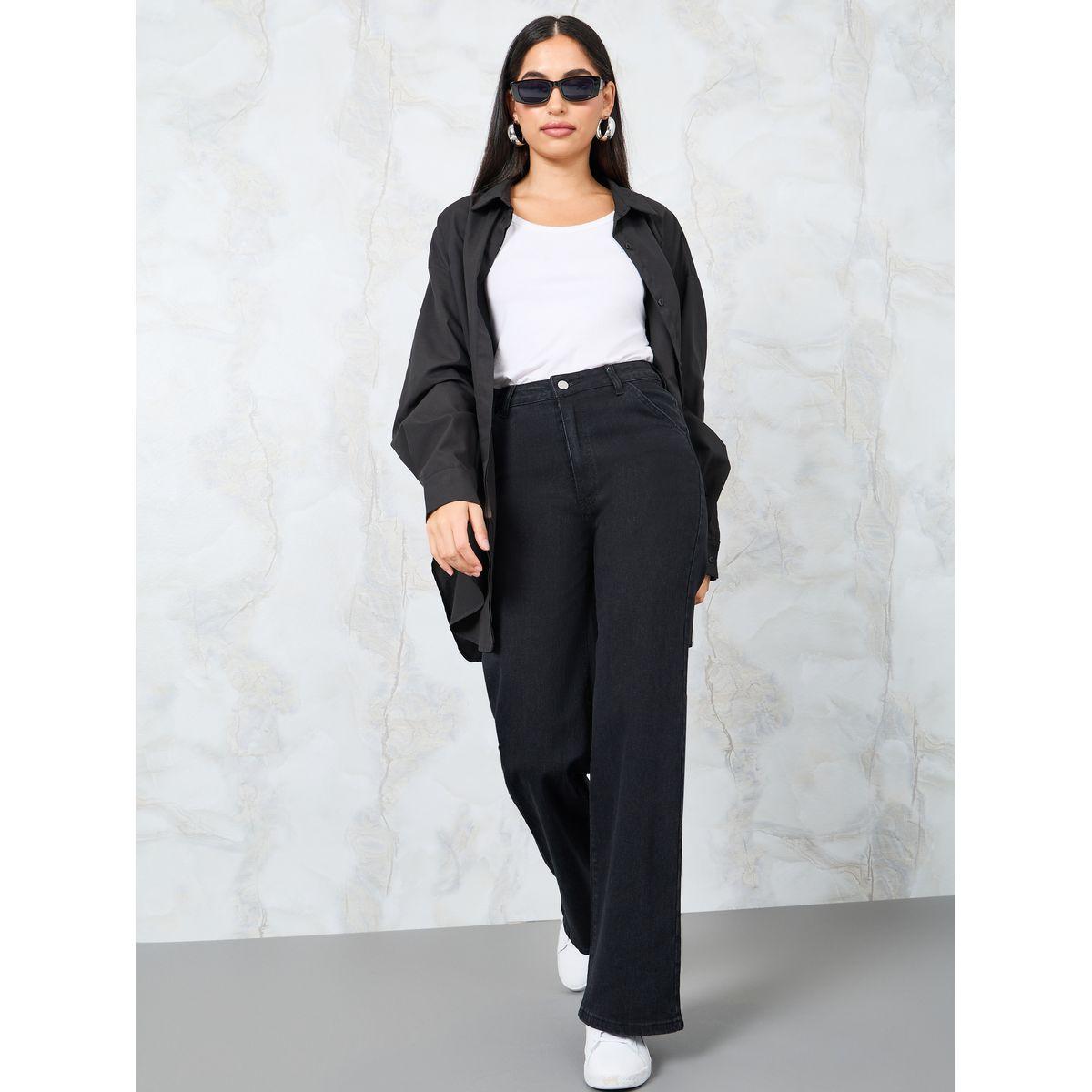Styli Mid Rise Wide Leg Jeans with Pockets-women-clothing-bottoms-jeans-image-2