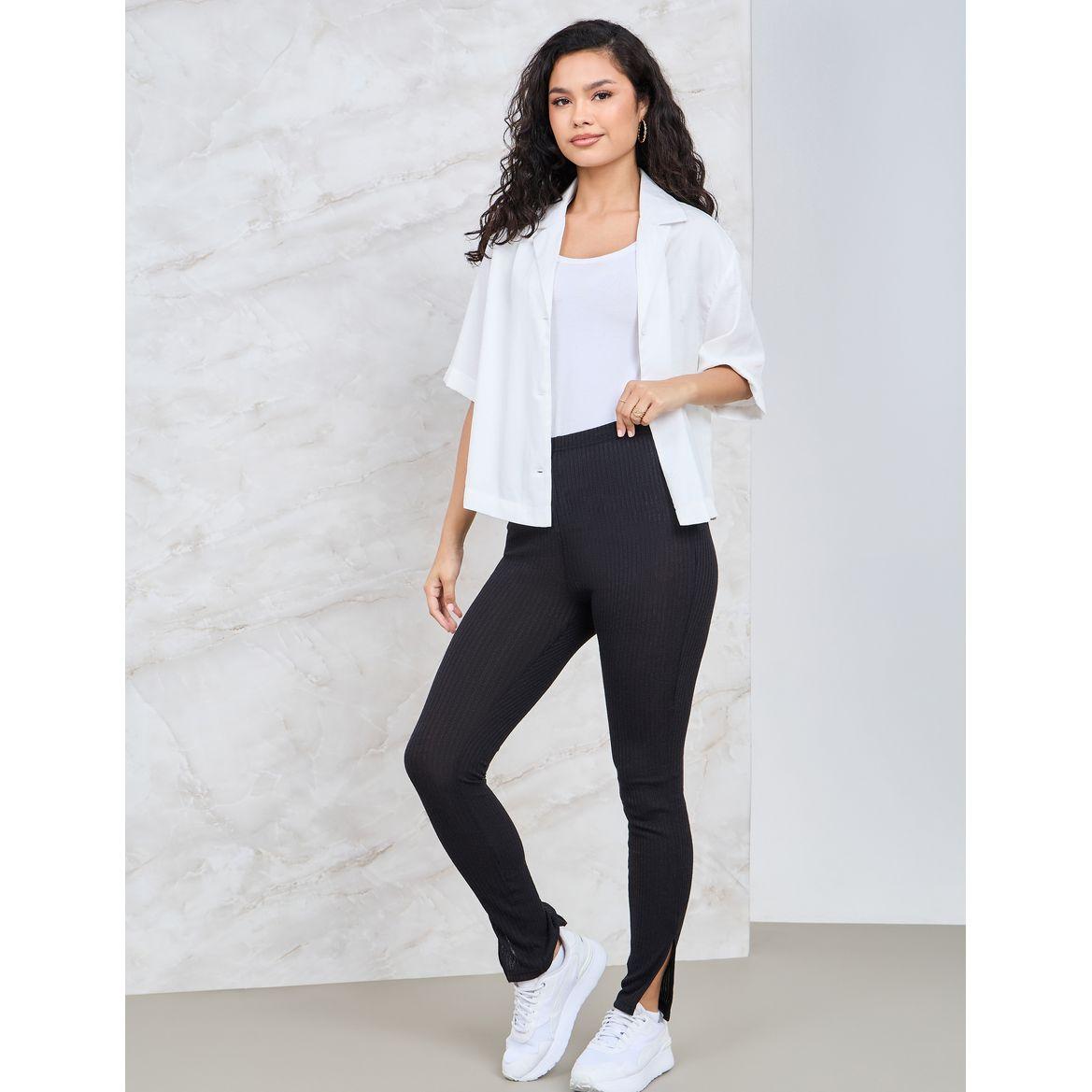 ليقنز مضلع بشق جانبي-women-clothing-bottoms-leggings-image-1