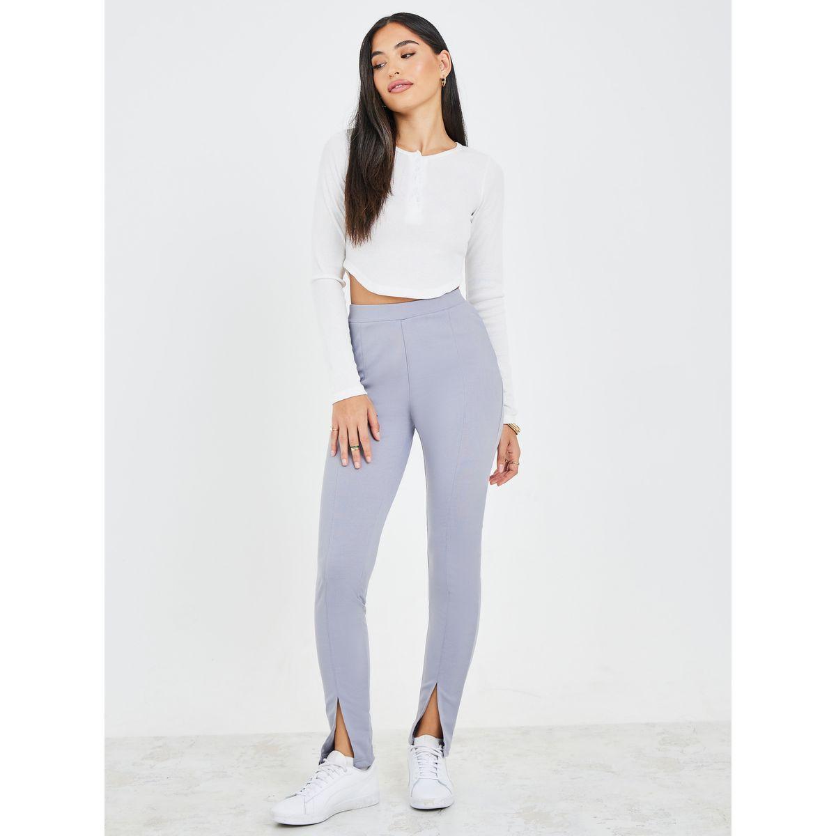 ليقنز بونتي بحافة مزينة بشق-women-clothing-bottoms-leggings-image-1