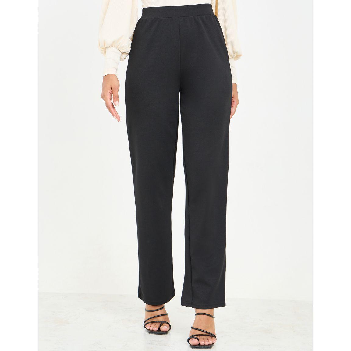 Styli Straight Fit Solid Ponte Tregging-women-clothing-bottoms-leggings-image-1