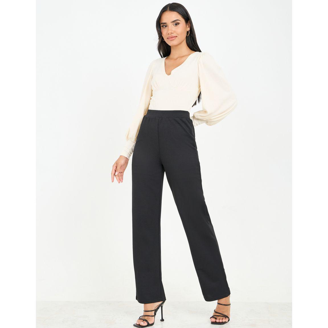 Styli Straight Fit Solid Ponte Tregging-women-clothing-bottoms-leggings-image-2