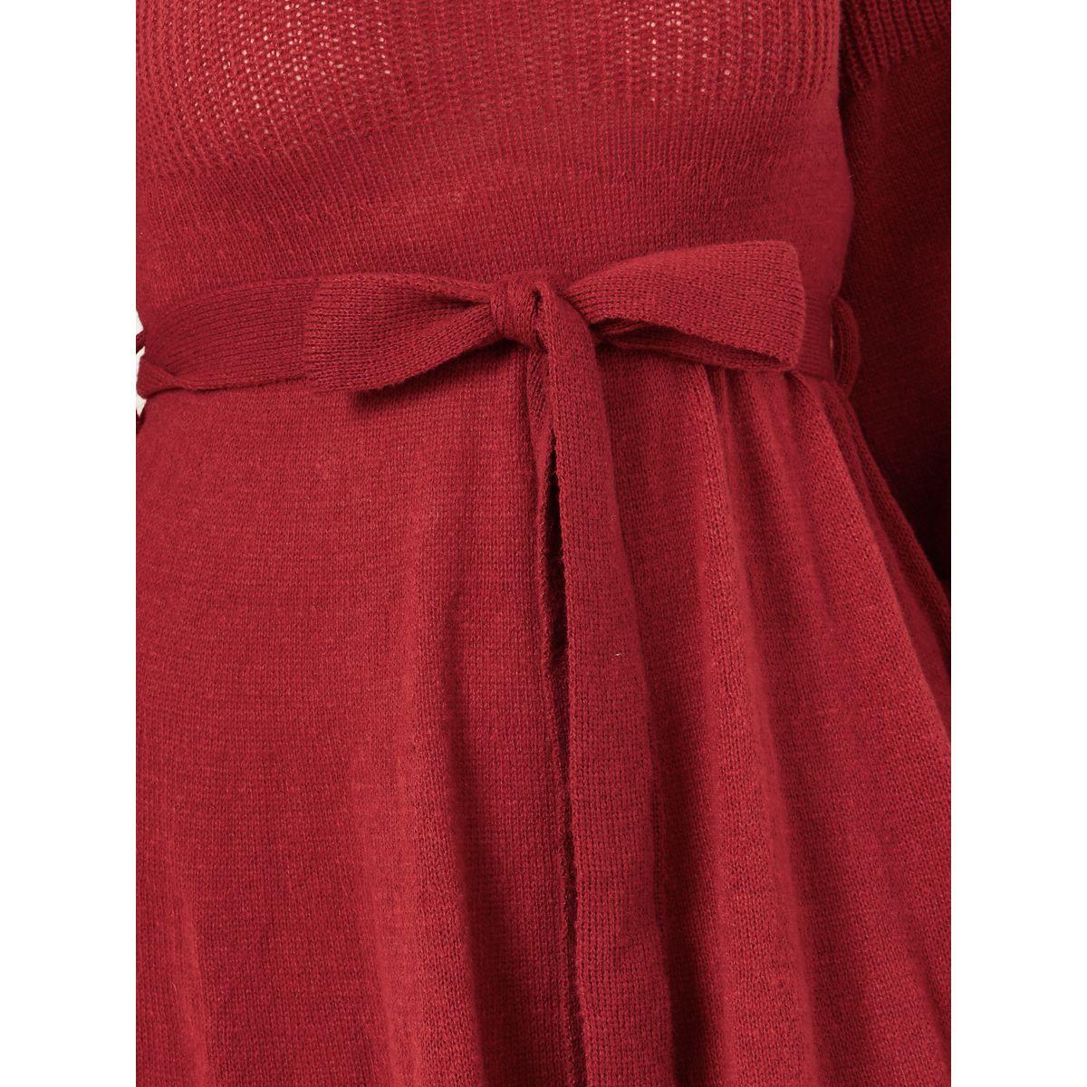 فستان ميدي بياقة سكوب وحزام-women-clothing-dresses-image-3