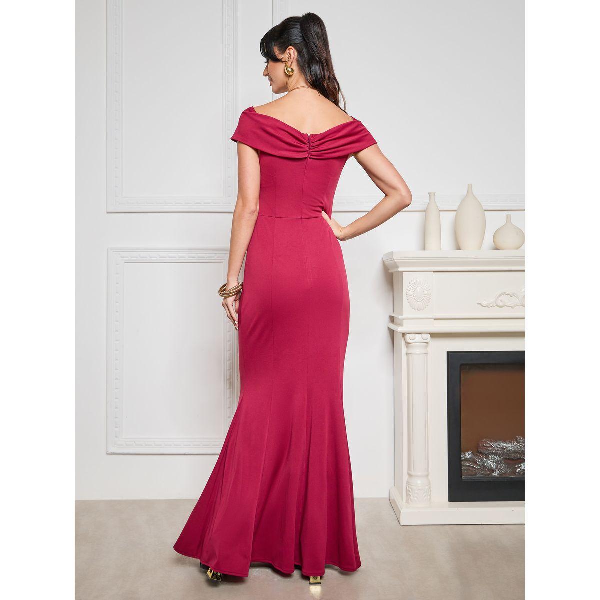 Styli Limited Off Shoulder Corsage Detail Mermaid Hem Maxi Dress-women-clothing-dresses-image-6
