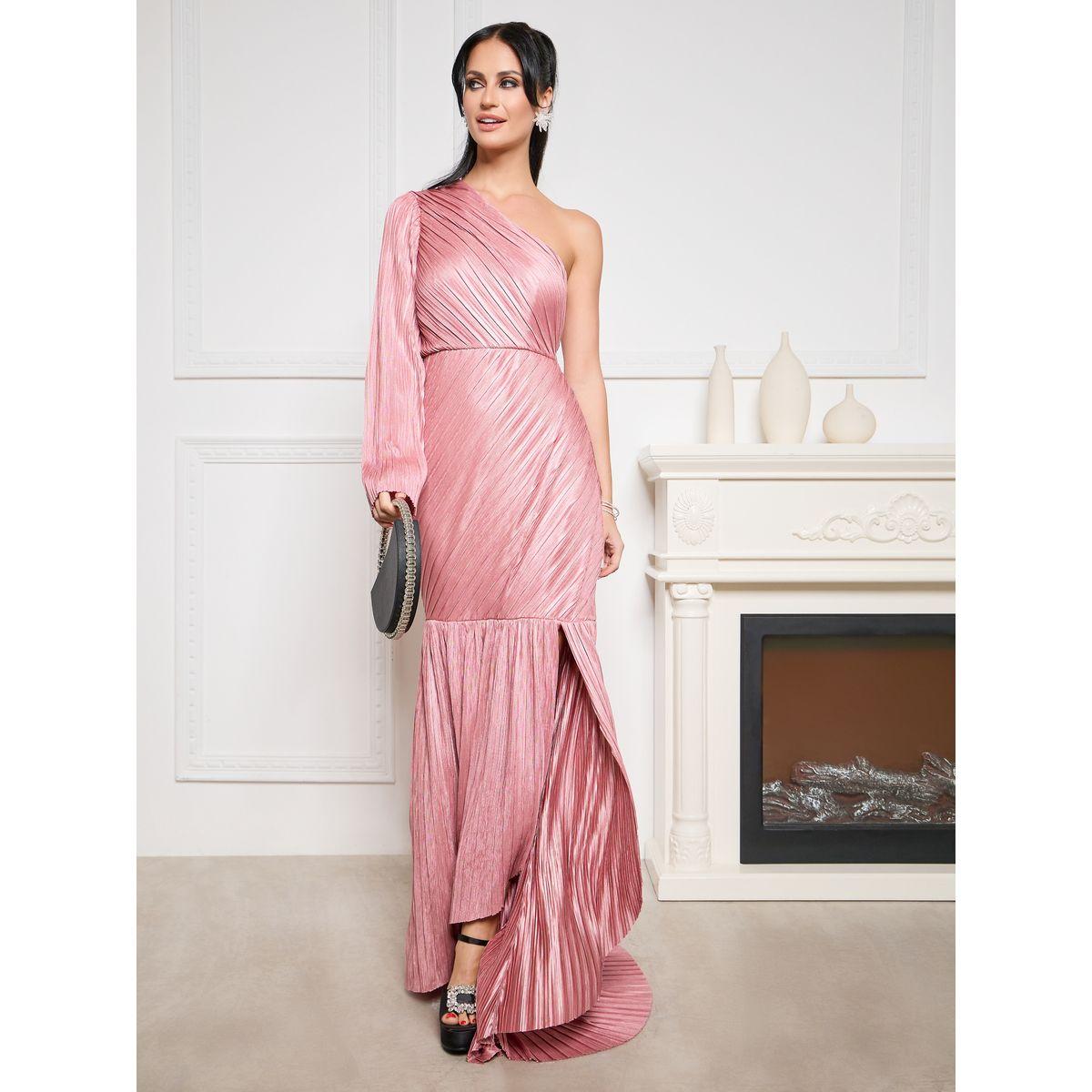 فستان طويل بكتف واحد-women-clothing-dresses-image-1