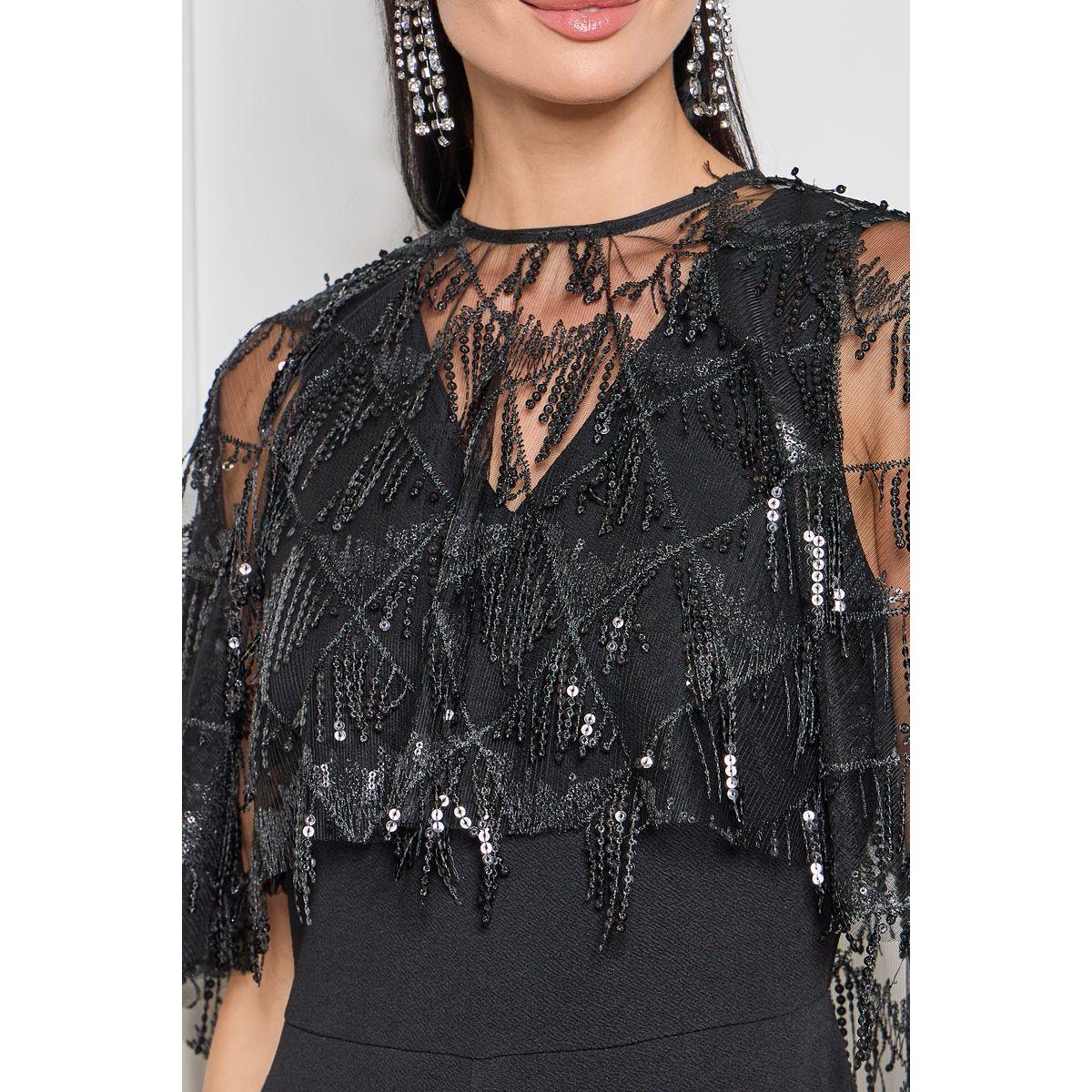 Styli Limited V Neck Wide Leg Jumpsuit with Embellished Removable Cape-women-clothing-jumpsuits-image-3