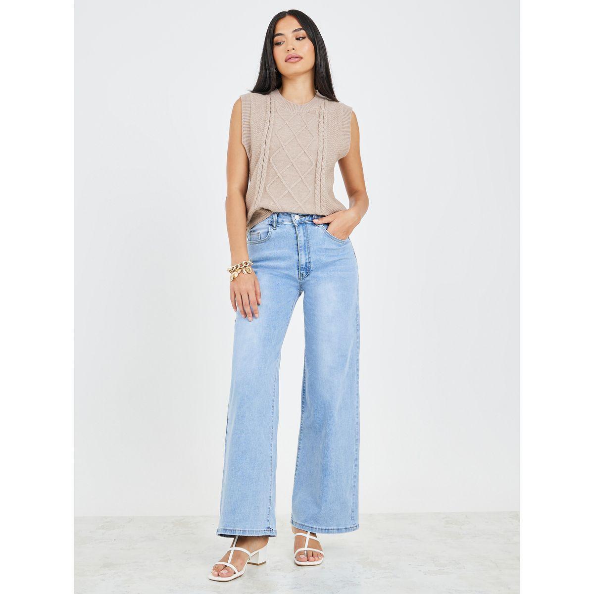 جينز بأرجل واسعة وجيوب-women-clothing-bottoms-jeans-image-1