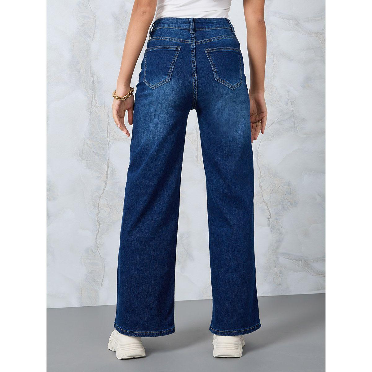Styli High Rise Wide Leg Jeans with Pockets-women-clothing-bottoms-jeans-image-5