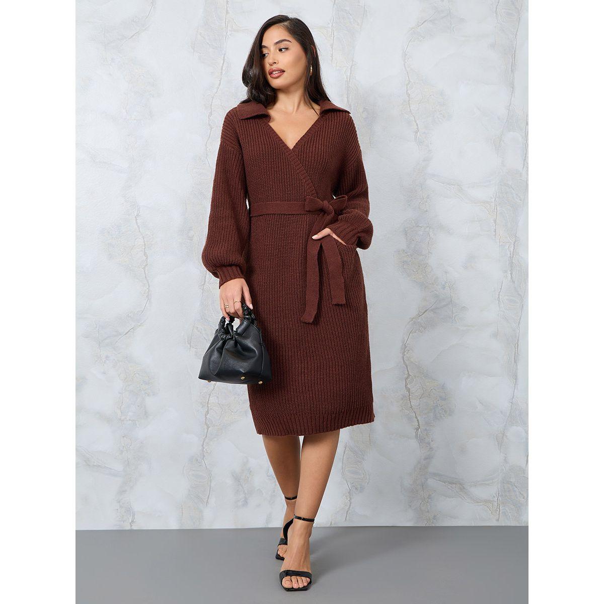 فستان ميدي بحزام خصر-women-clothing-dresses-image-1