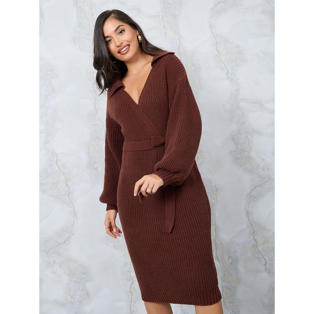 فستان ميدي بحزام خصر-women-clothing-dresses-image-2