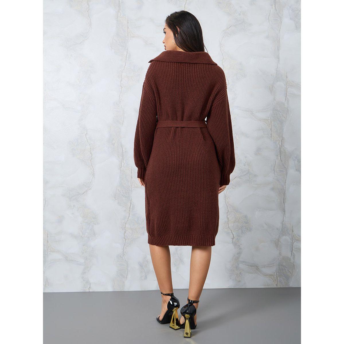 فستان ميدي بحزام خصر-women-clothing-dresses-image-4