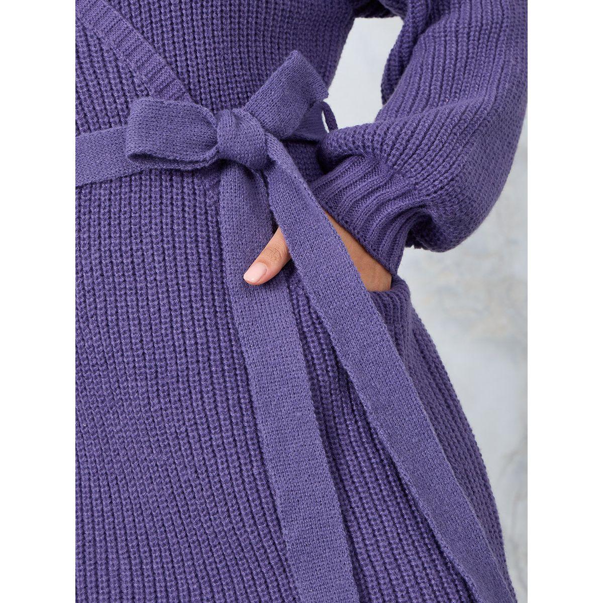 Styli Fuzzy Sweater Midi Dress with Tie Belt-women-clothing-dresses-image-3