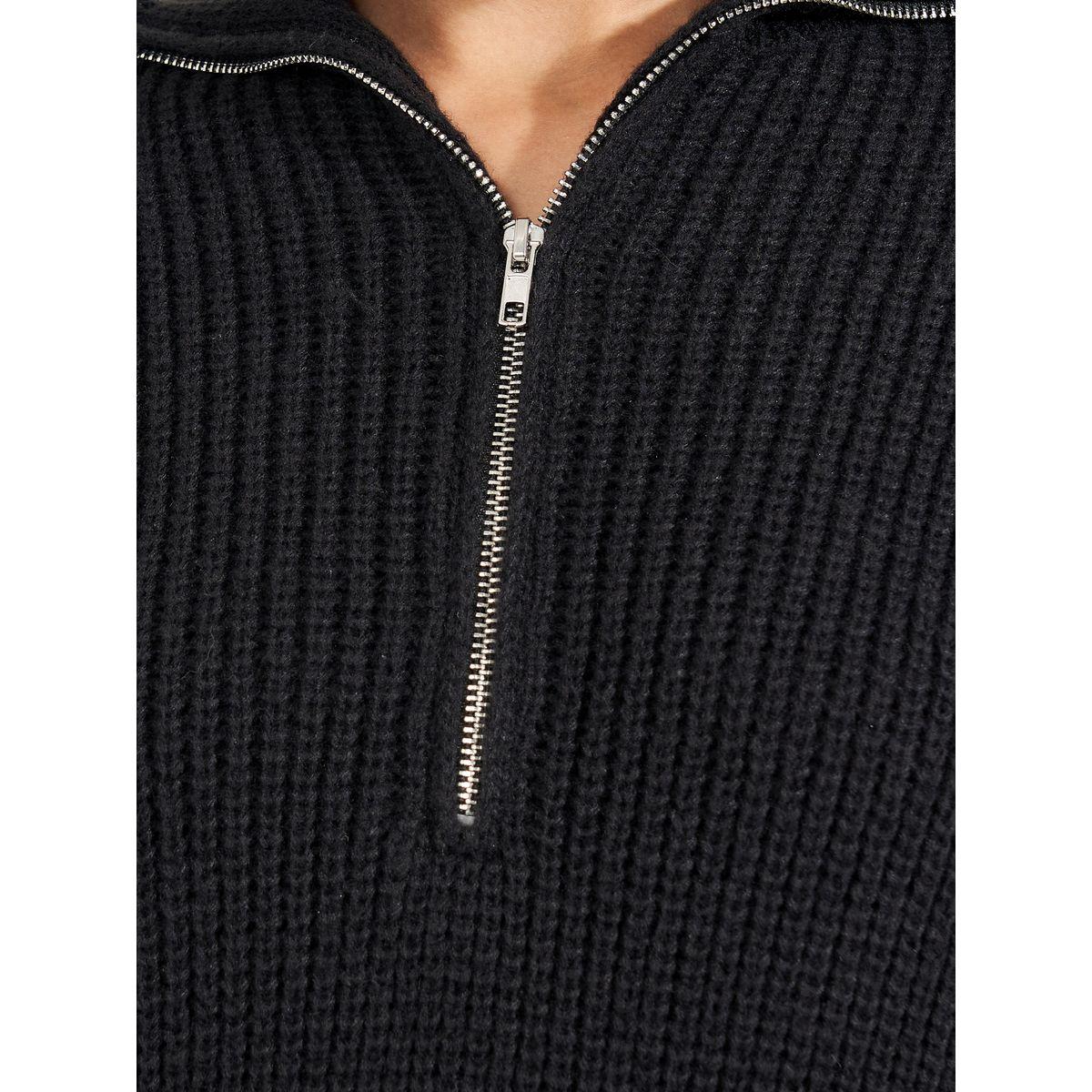 Styli Half Zip Knit Sweater Midi Dress with Side Slit-women-clothing-dresses-image-4