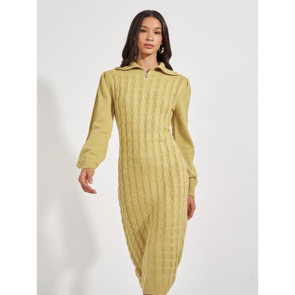 فستان ميدي بتفاصيل محبوكة وسحَّأب غلق-women-clothing-dresses-image-4