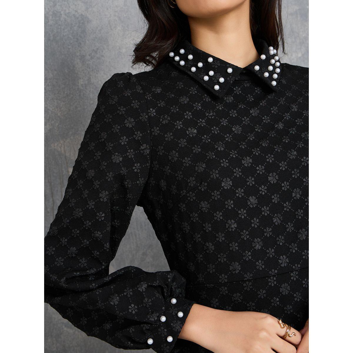 فستان ميدي مزين بلؤلؤ صناعي-women-clothing-dresses-image-3