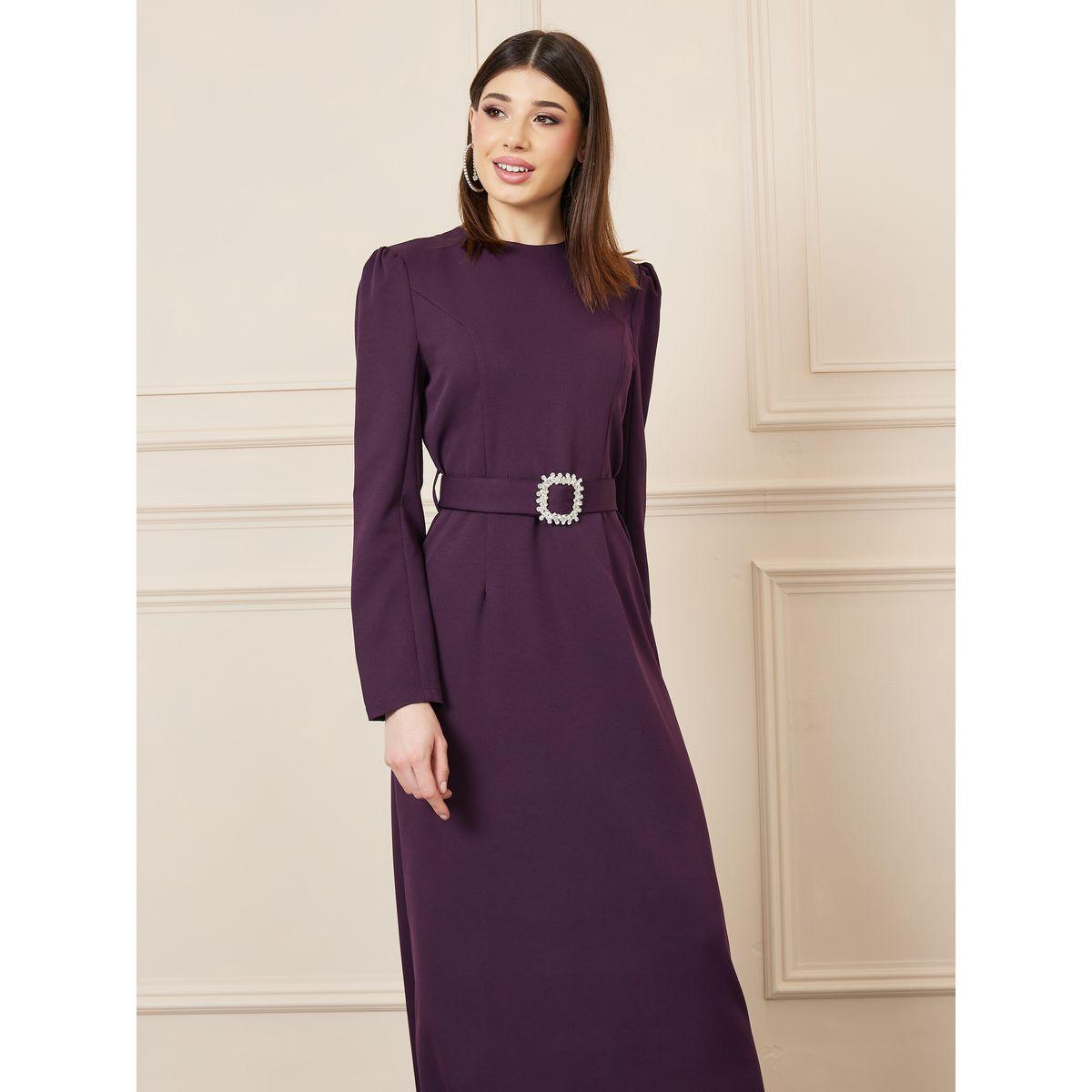 Styli Embellished Belted A-Line Maxi Dress-women-clothing-dresses-image-2