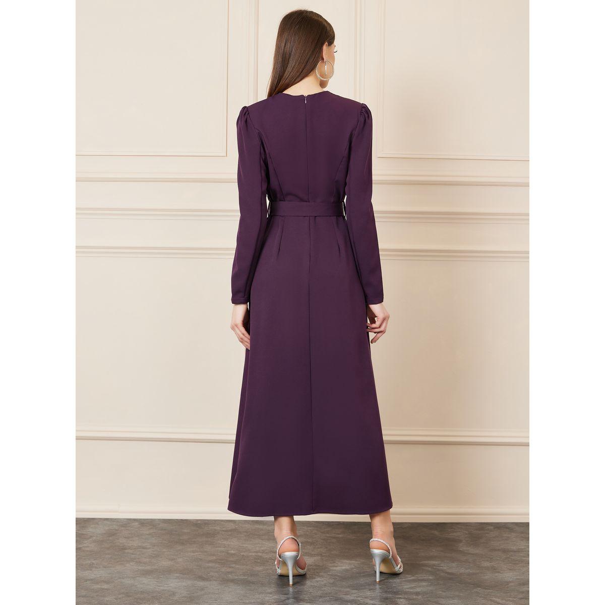 Styli Embellished Belted A-Line Maxi Dress-women-clothing-dresses-image-4