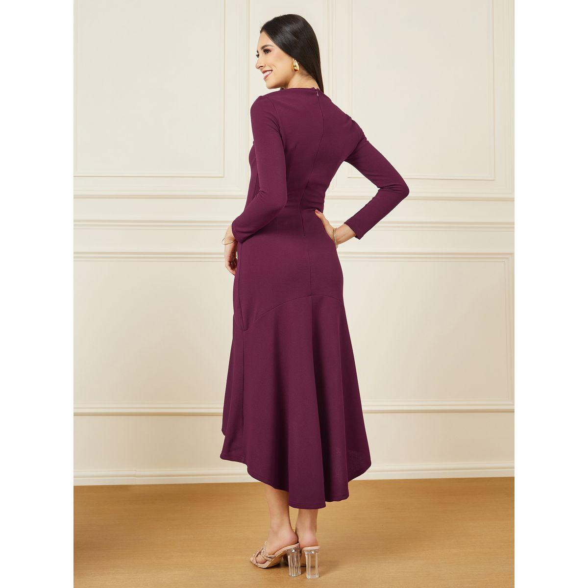 Styli Solid High-Low Hem A-Line Maxi Dress-women-clothing-dresses-image-4
