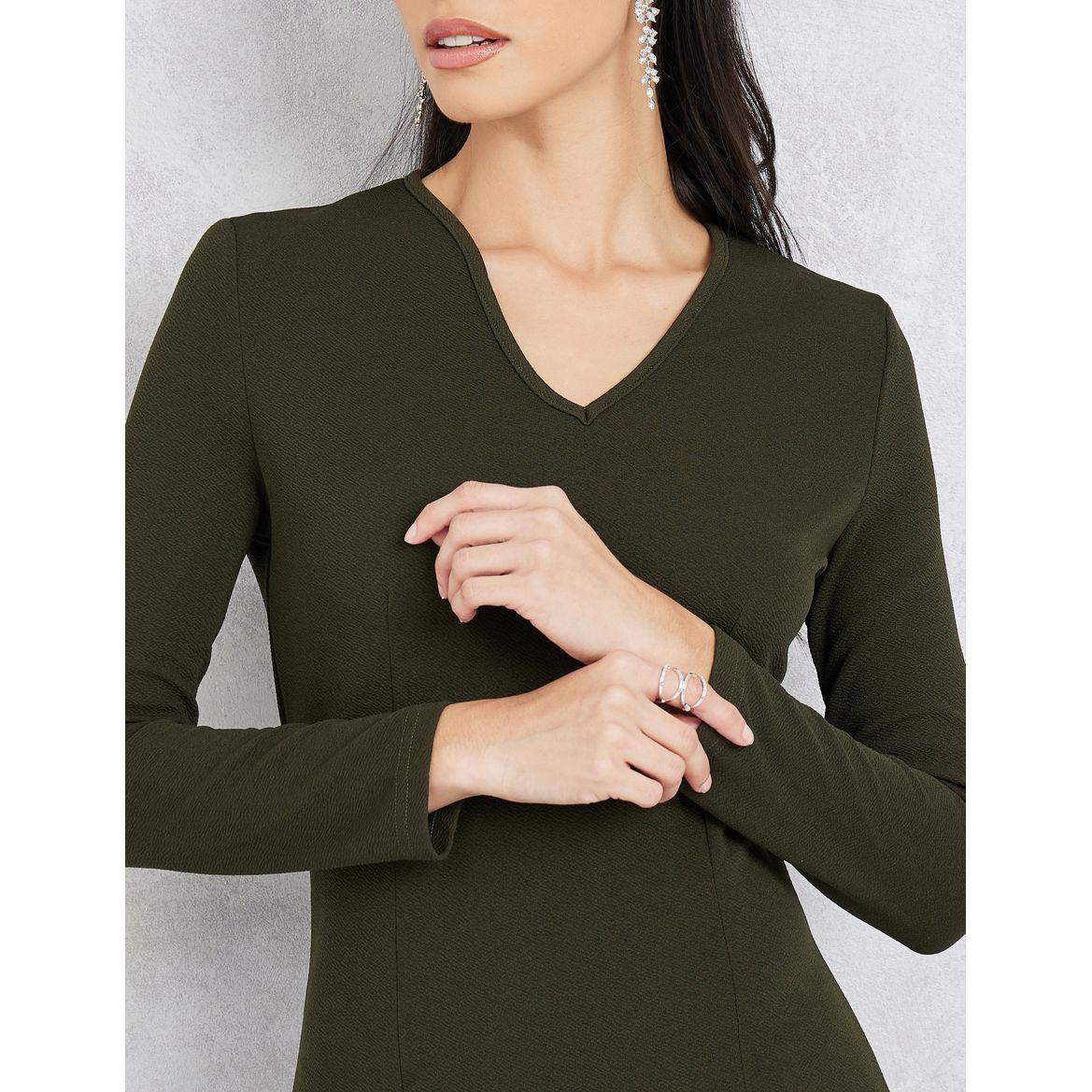 Styli Solid High-Low Hem A-Line Maxi Dress-women-clothing-dresses-image-4
