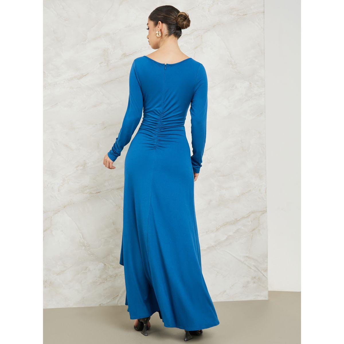 Styli Gathered Front Layered A-Line Maxi Dress-women-clothing-dresses-image-4