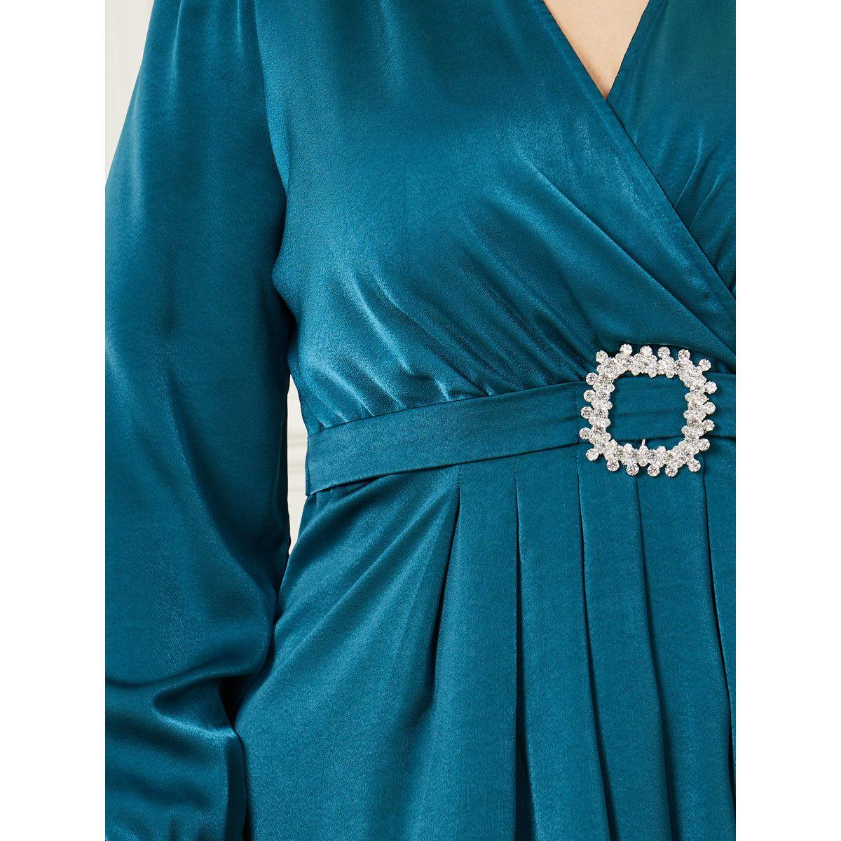 فستان طويل بنمط لف مع حزام-women-clothing-dresses-image-3