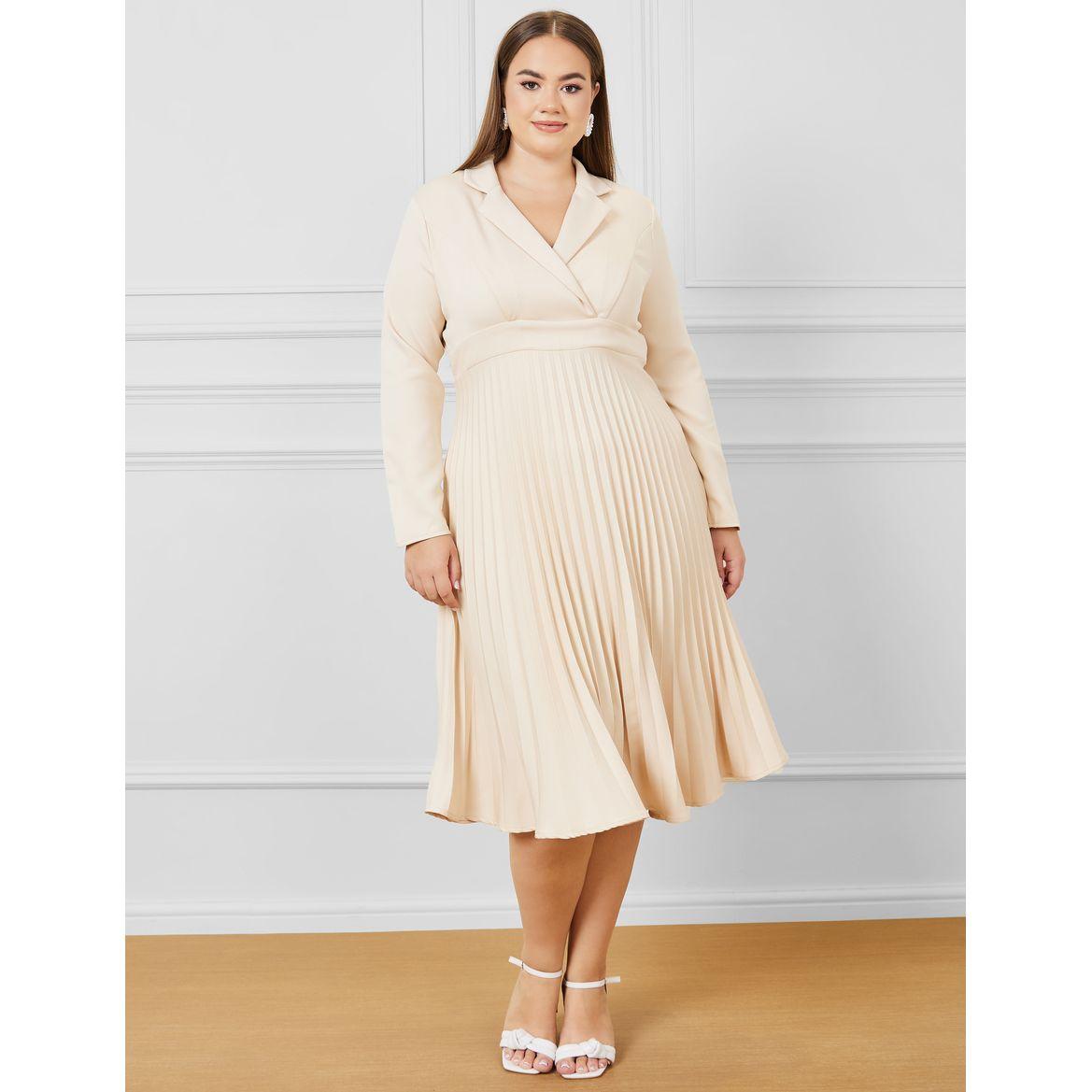 Styli Plus Long Sleeve Blazer Midi Dress-women-clothing-dresses-image-1