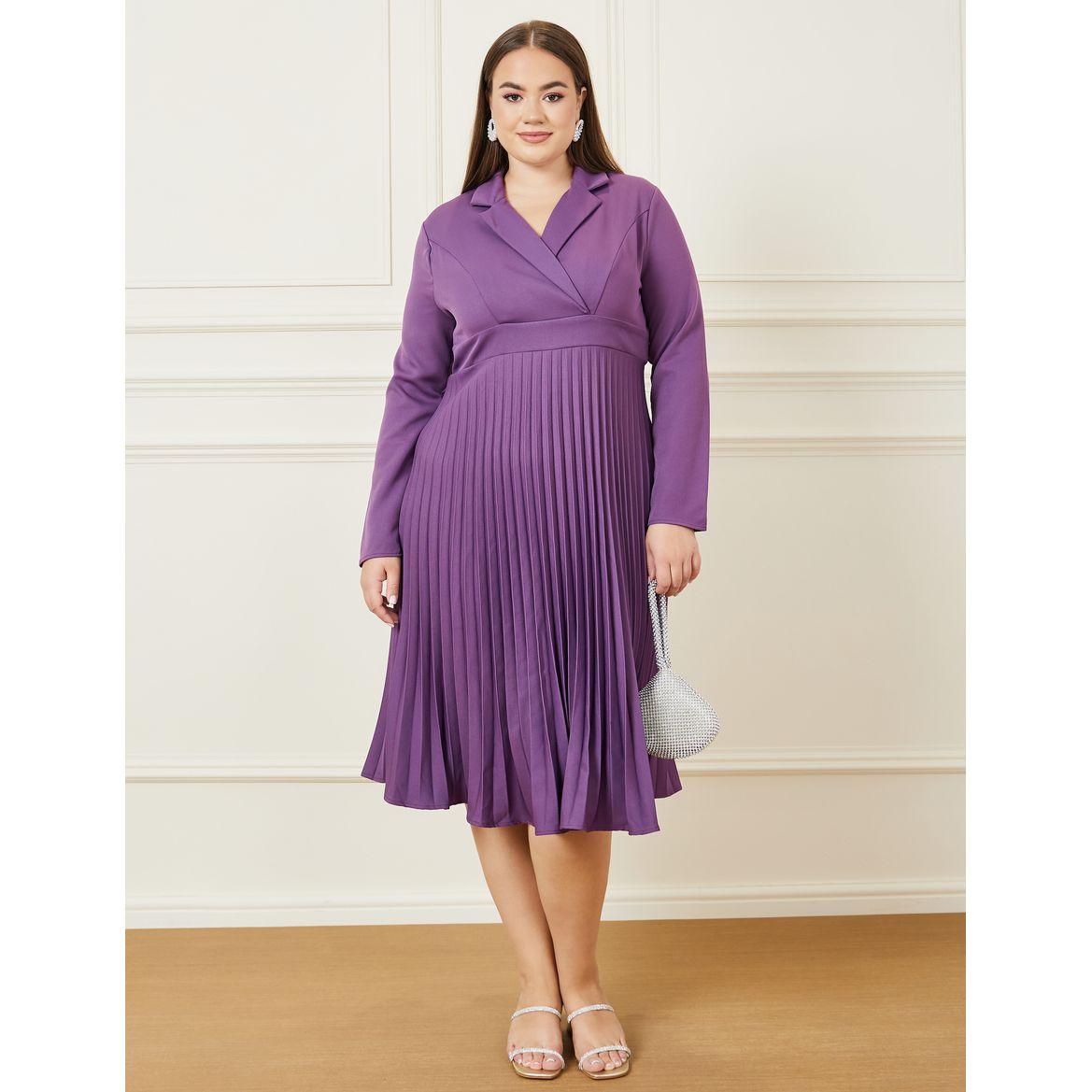 Styli Plus Long Sleeve Blazer Midi Dress-women-clothing-dresses-image-2