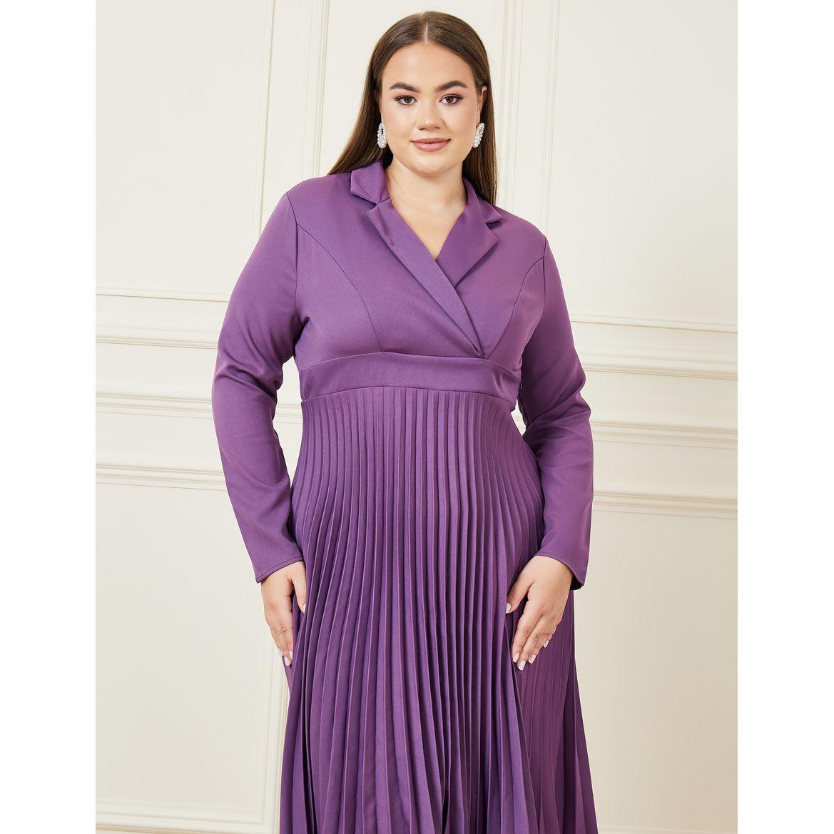 Styli Plus Long Sleeve Blazer Midi Dress-women-clothing-dresses-image-3