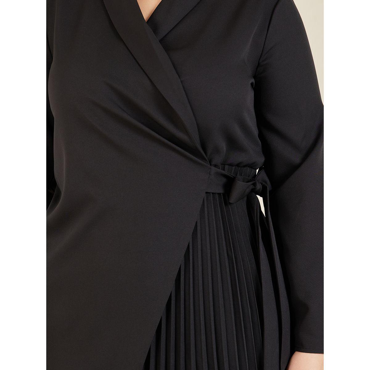 فستان بمقاس كبير بنمط لف وكسرات-women-clothing-dresses-image-3