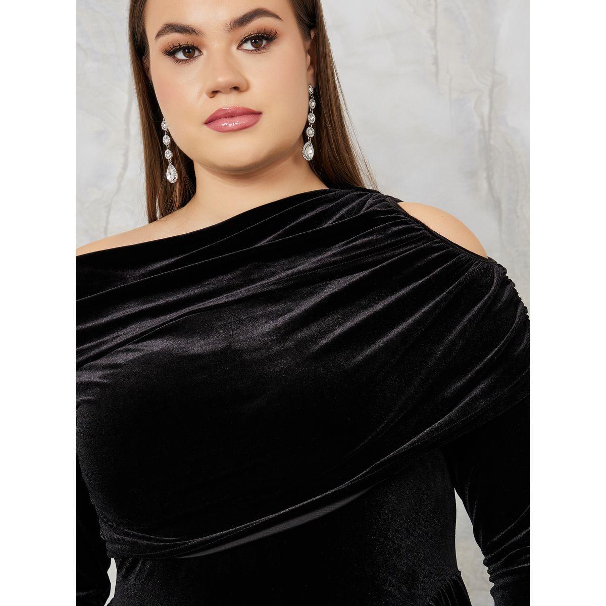 فستان طويل بياقة غير متماثلة الطول-women-clothing-dresses-image-3