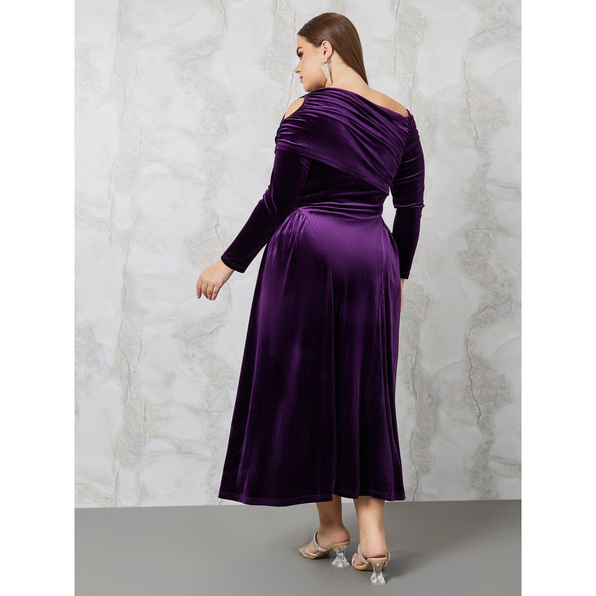 فستان طويل بياقة غير متماثلة الطول-women-clothing-dresses-image-4