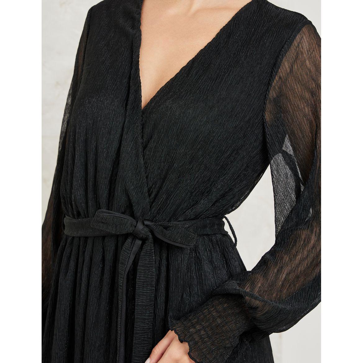 Styli Shimmer Look Maxi Dress with Volume Sleeve-women-clothing-dresses-image-3