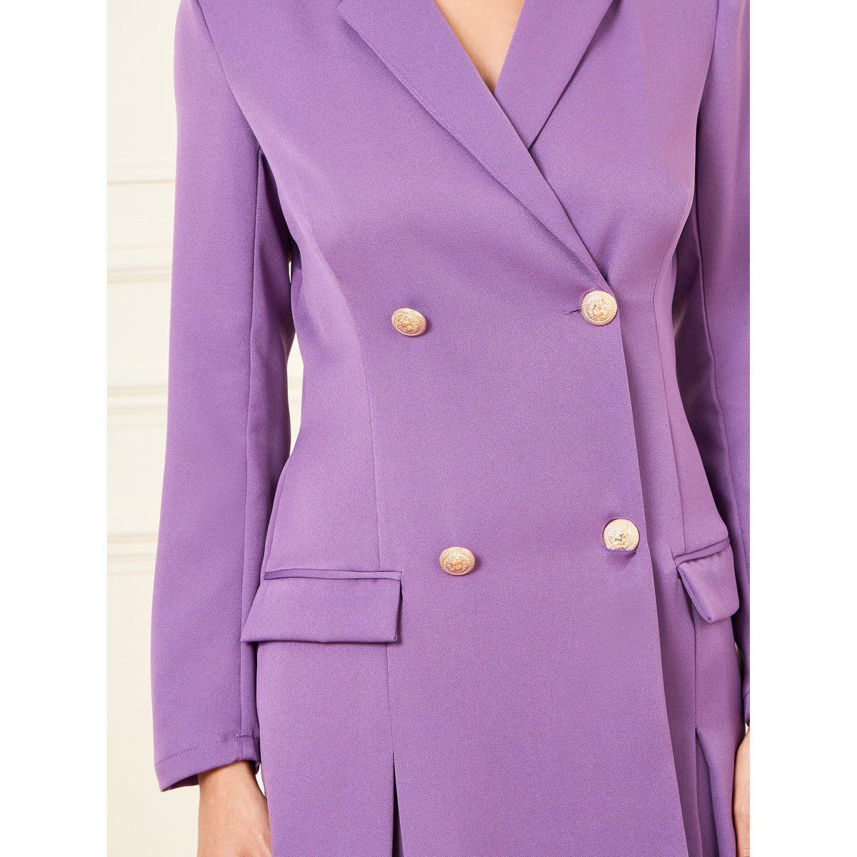 Styli Double Breasted Notch Lapel Blazer Mini Dress-women-clothing-dresses-image-3