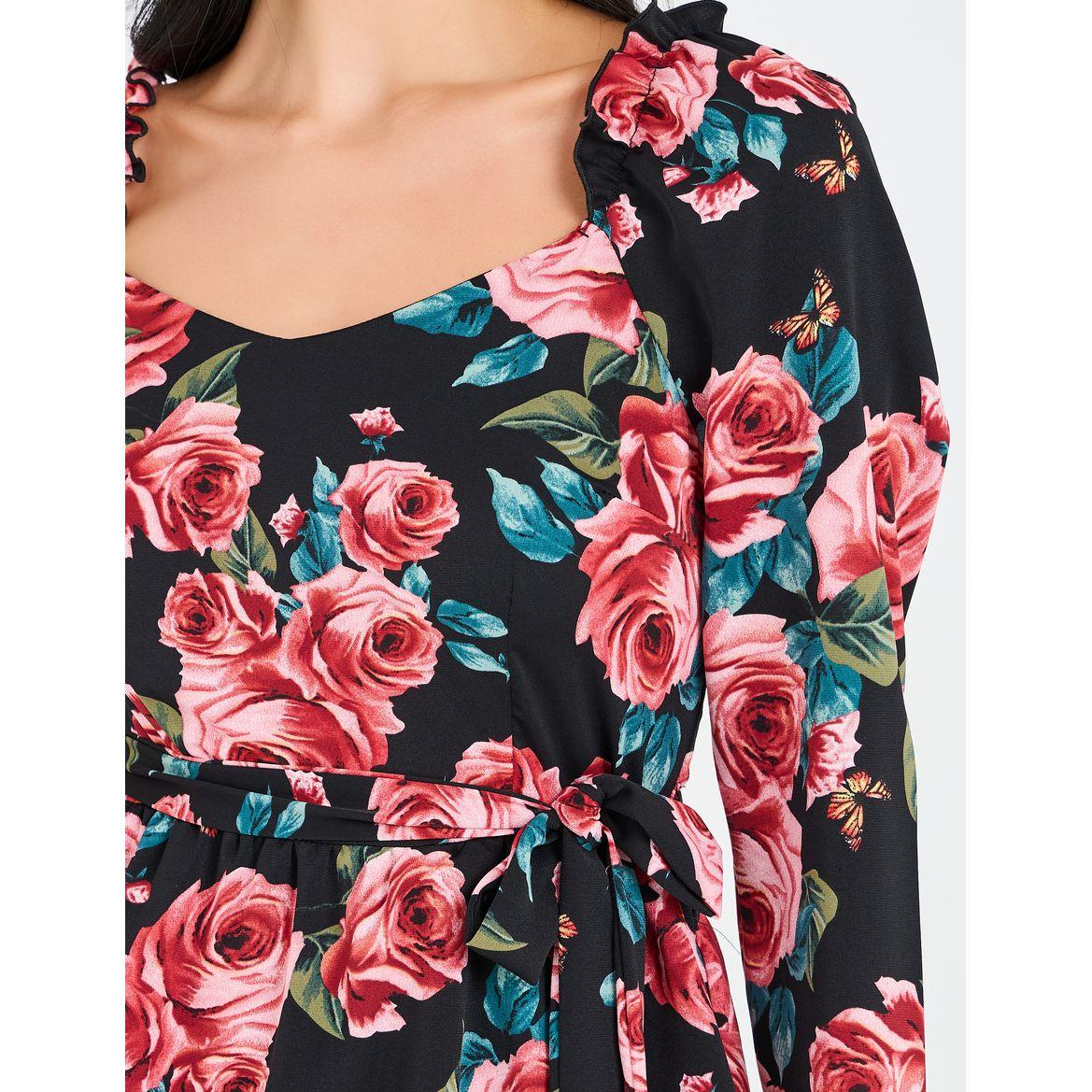 Styli Floral Print Sweetheart Neck A-Line Midi Dress-women-clothing-dresses-image-3