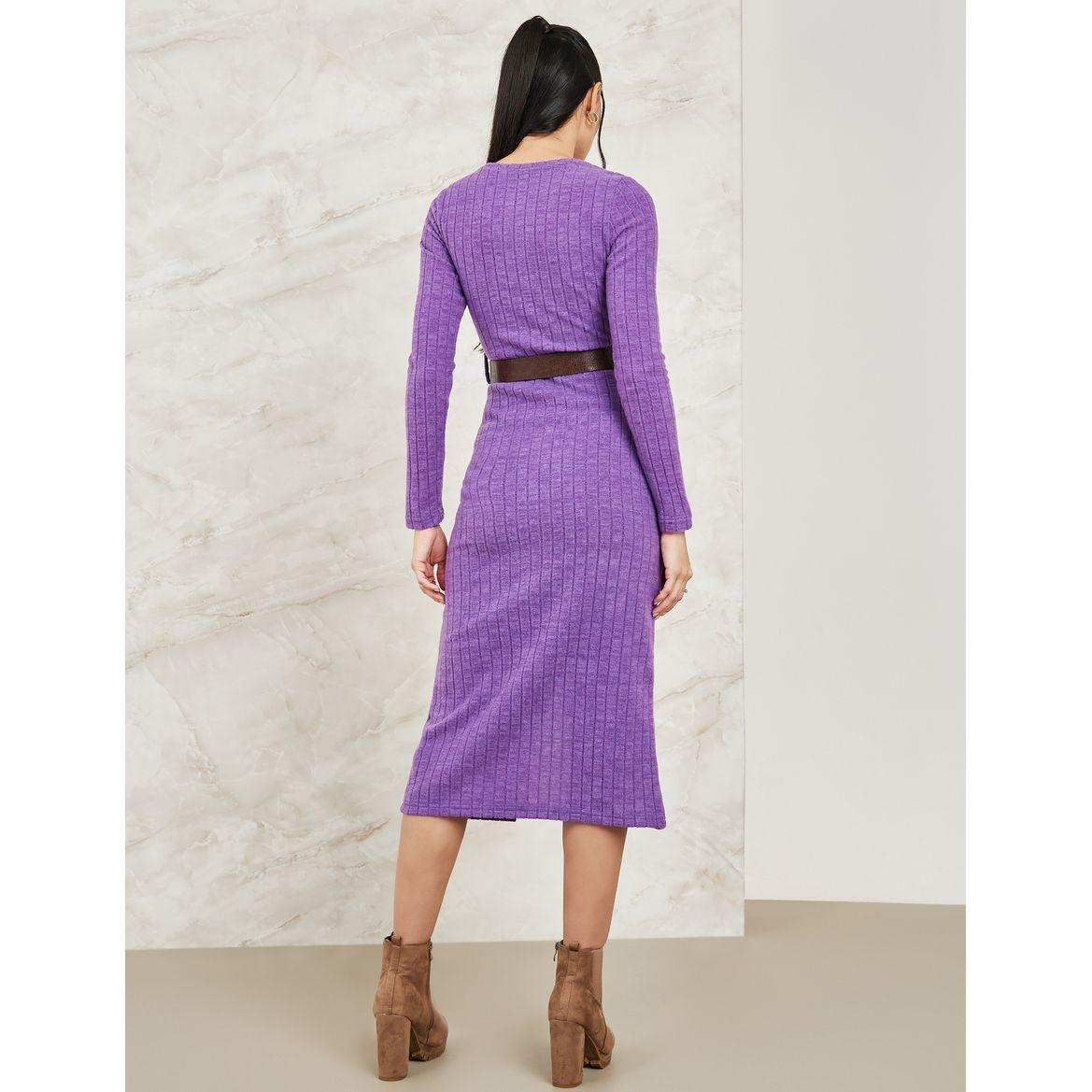 Styli Asymmetrical Button Detail Knit Sweater Midi Dress-women-clothing-dresses-image-4