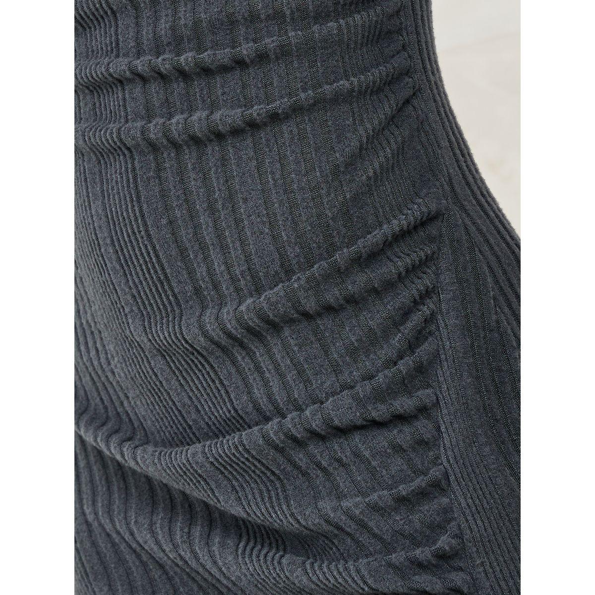 فستان ميدي محبوك بشق جانبي-women-clothing-dresses-image-3