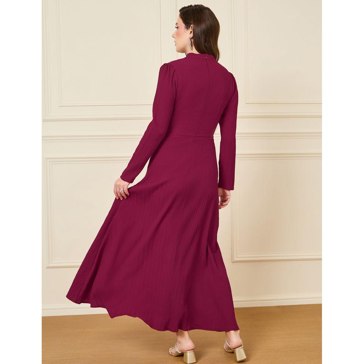 Styli Gathered Waistband Detail Maxi Dress-women-clothing-dresses-image-4