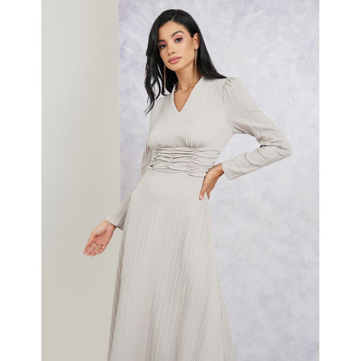 Styli Gathered Waistband Detail Maxi Dress-women-clothing-dresses-image-2