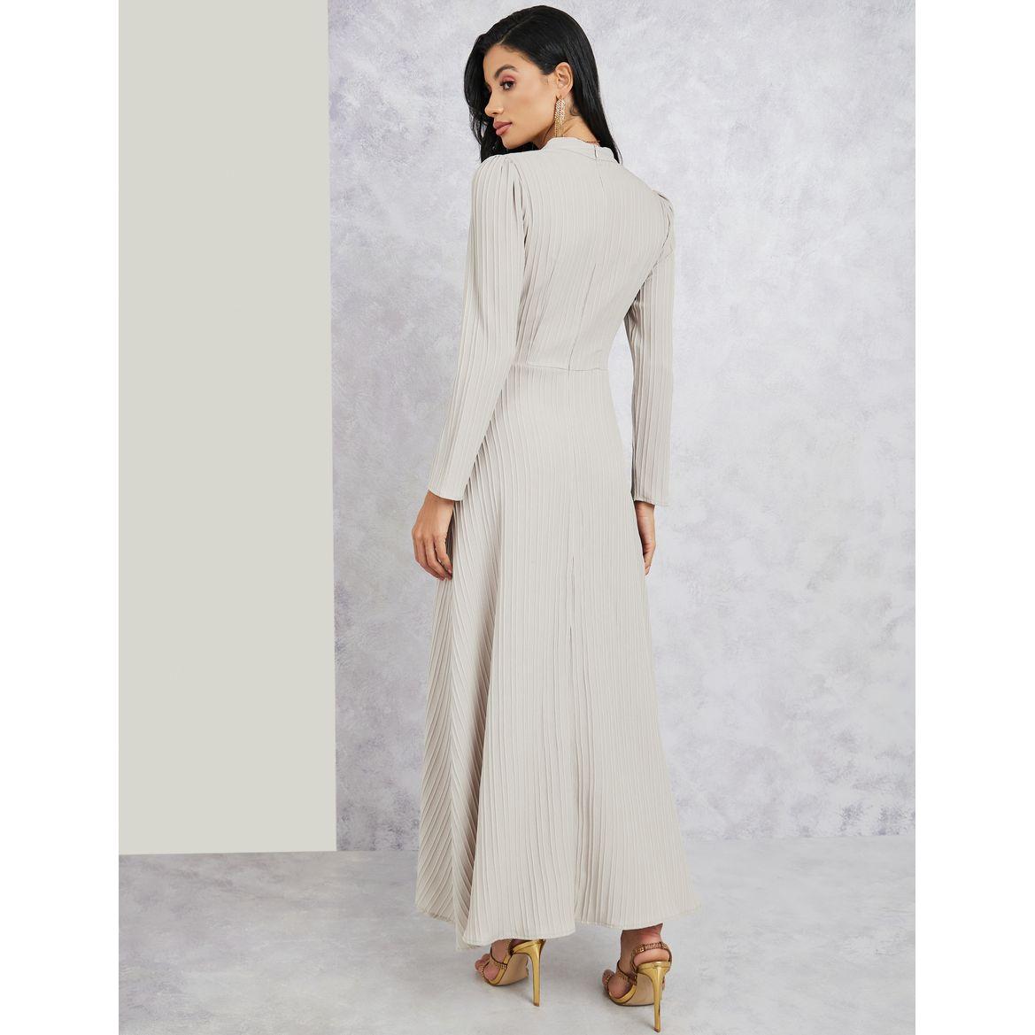 Styli Gathered Waistband Detail Maxi Dress-women-clothing-dresses-image-4
