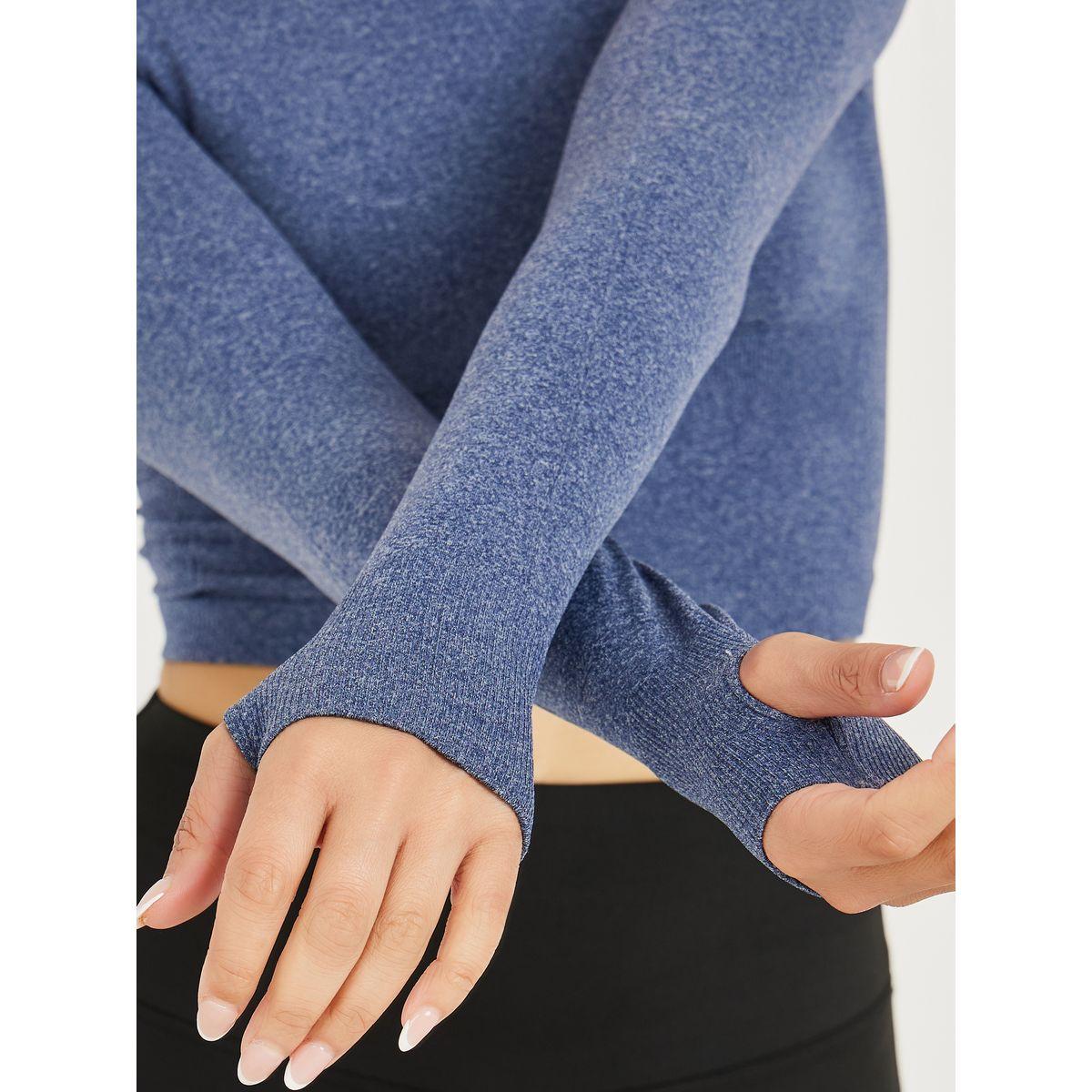 بلوزة رياضية بنسيج الميلانج-women-clothing-sportswearandactivewear-tshirtsandvests-image-3