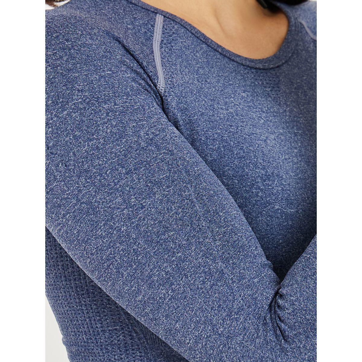 Styli Active Melange Contour Thumbhole Detail Crop Top-women-clothing-sportswearandactivewear-tshirtsandvests-image-4