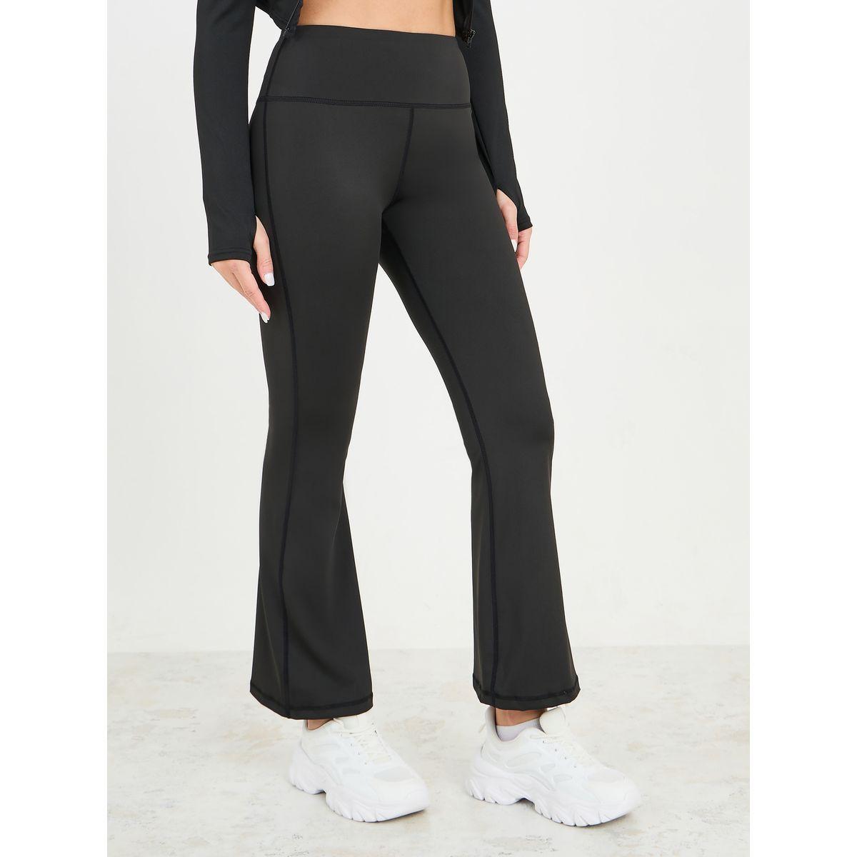 Styli Active Multi Panel Thumbhole Detail Zip Up Crop Jacket & Flared Leggings Set-sports-women-clothing-trackpantsandtracksuits-image-3