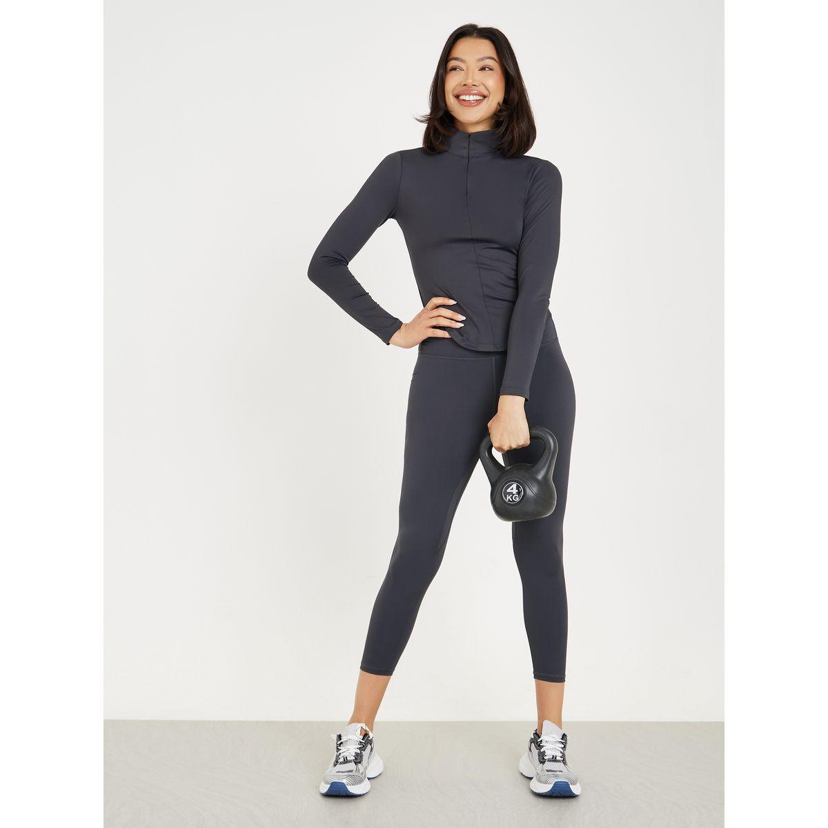 Styli Active Half Zip Up Long Sleeve Top & Leggings Set-women-clothing-sportswearandactivewear-trackpantsandtracksuits-image-1