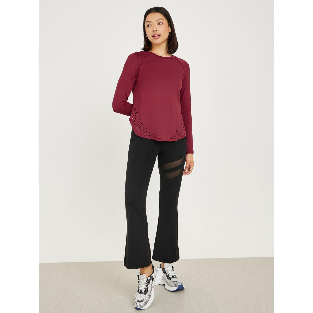 بلوزة بأكمام طويلة وحافة منحنية-women-clothing-sportswearandactivewear-tshirtsandvests-image-2