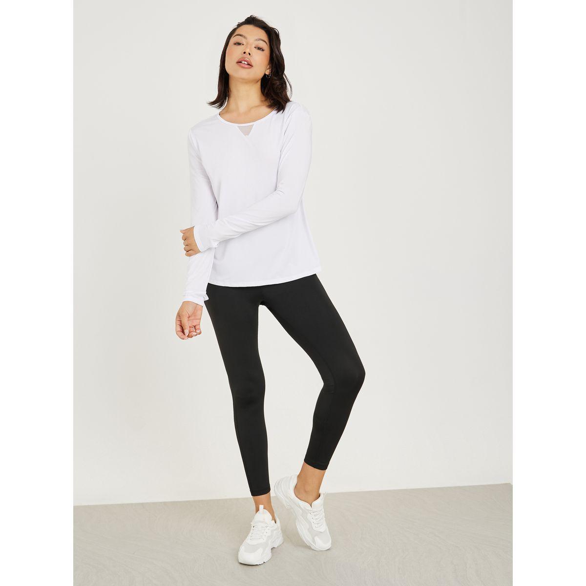 بلوزة بتفاصيل شبكية وحافة بشق-sports-women-clothing-tshirtsandvests-image-2
