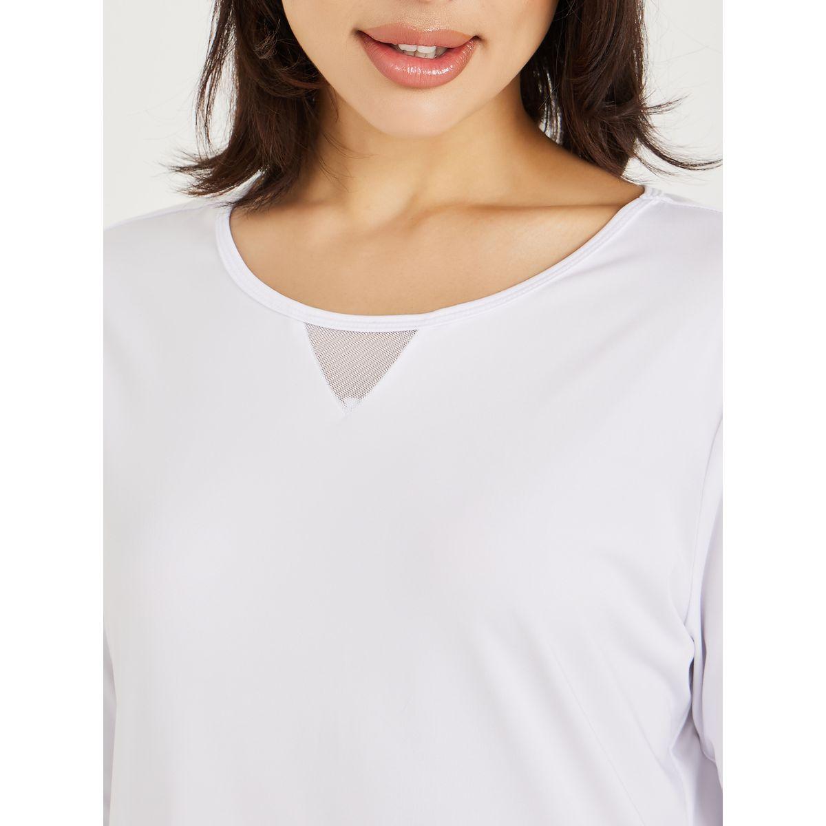 Styli Active Mesh Insert Detail Back Center Hem Slit Thumbhole Detail Top-sports-women-clothing-tshirtsandvests-image-3