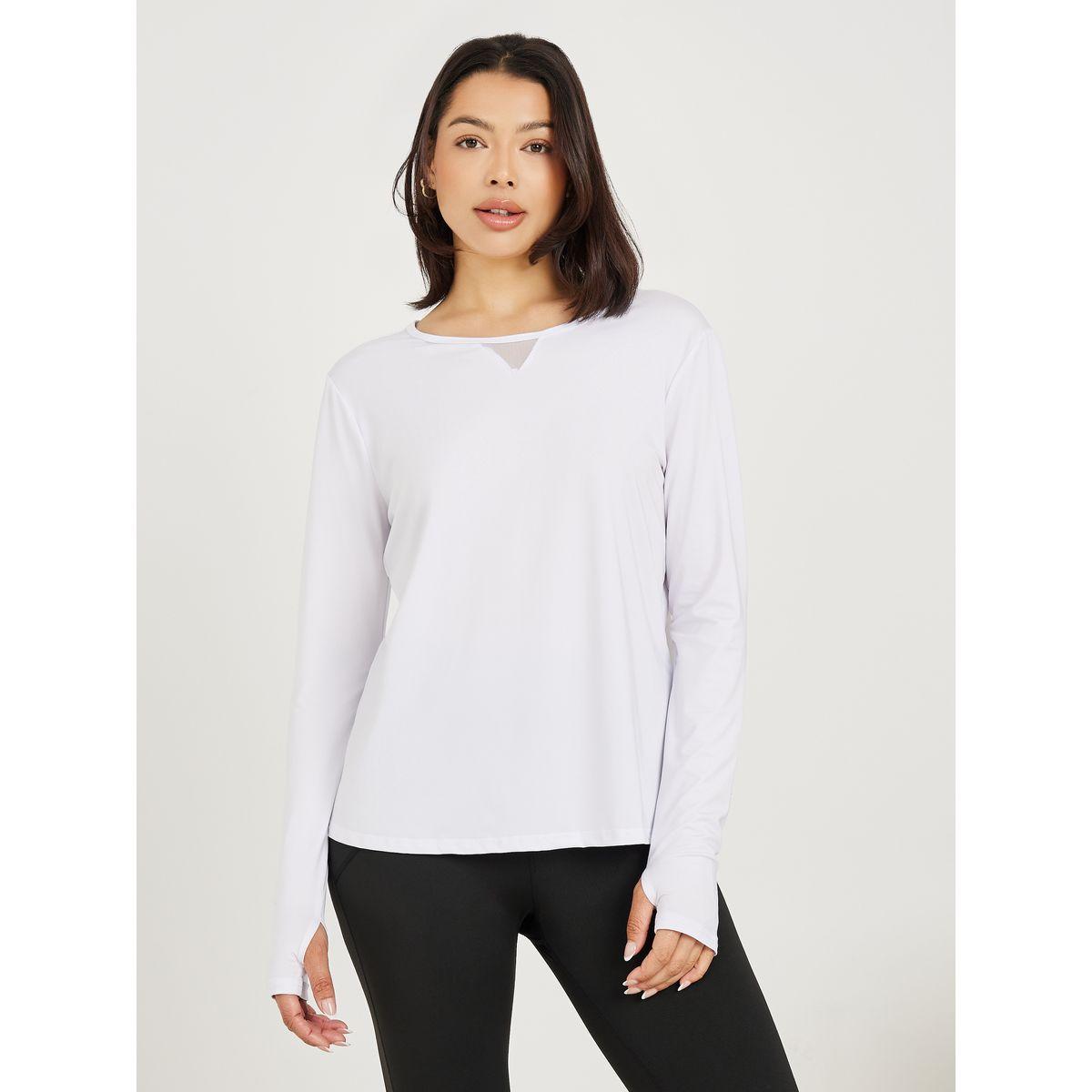 بلوزة بتفاصيل شبكية وحافة بشق-sports-women-clothing-tshirtsandvests-image-4